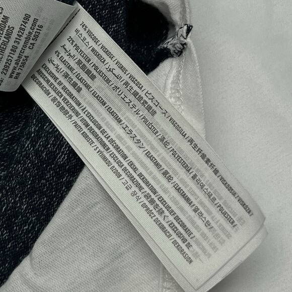 Abercrombie Kids Hoodie Sweatshirt Size 13/14 Blue Heathered Arm Stripe Pullover - Picture 6 of 8